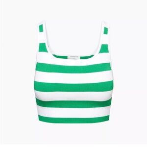 ARITZIA BABTON GREEN STRIPE CROP TOP